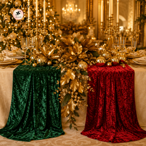 ANNIELU 2026 Falda <span class=keywords><strong>de</strong></span> <span class=keywords><strong>Mesa</strong></span> <span class=keywords><strong>de</strong></span> Terciopelo Verde Esmeralda para Navidad, <span class=keywords><strong>Camino</strong></span> <span class=keywords><strong>de</strong></span> <span class=keywords><strong>Mesa</strong></span> Rojo Borgoña para Decoración <span class=keywords><strong>de</strong></span> <span class=keywords><strong>Mesa</strong></span> en Banquetes, Bodas y Fiestas - Product Image 1