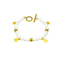 Bracelet de perles d'eau douce baroques, motif roue de la fortune, étoile et pompon, perles naturelles, bijoux porte-bonheur pour femme, vente en gros