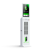 Station de recharge partagée haut de gamme à 24 emplacements avec écran tactile, système de paiement NFC et hub de location pour aéroports, centres commerciaux et hubs de transit