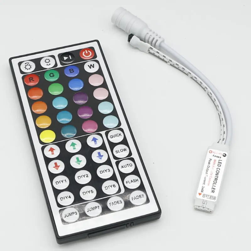 RGB 24/44 Key LED mini điều khiển, IR điều khiển, LED Strip điều khiển, DC 12V 5V 6A, màu sắc phân loại, Color Dimmer, Strobe