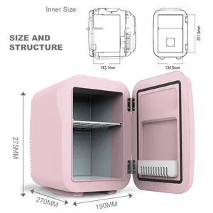 Розовый мини-холодильник для макияжа 4 л, косметические средства для ухода за кожей, мини-холодильник для спальни и стиральной комнаты