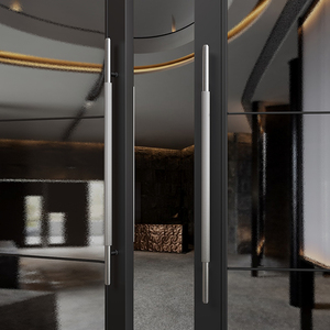 Mains courantes de porte en acier inoxydable et bois personnalisées Poignées de porte en verre de style chinois moderne pour porte coulissante en bois - Product Image 4