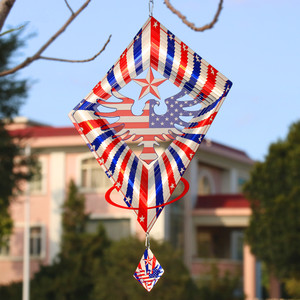Decoración de Jardín con Bandera de Águila Americana, Molinillo de Viento Metálico Colorido para Decoración de Patio, Molinillos de Viento con Águilas de Estados Unidos - Product Image 3