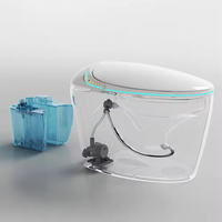 WC intelligent à chasse automatique avec veilleuse, siège chauffant, buse autonettoyante, séchage à air chaud – Sanitaire de salle de bain moderne
