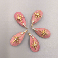 Pendentif en zircon naturel taillé en goutte d'eau, plaqué or, fait main, bijoux de mode transfrontaliers pour femmes européennes et américaines