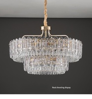 Lustre rond en cristal de luxe, lampe suspendue, grande taille, salon, chambre à coucher, restaurant, lumière moderne, lustres en cristal