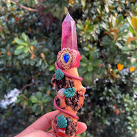 Bâtonnets en bois en gros, baguette en quartz rose naturel clair, pointes d'améthyste, pierre brute de guérison pour ornements