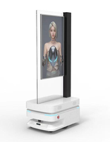 Kiosco de Señalización Digital con Soporte de Piso de 43 Pulgadas, Robot Publicitario LED para Interiores, Ascensores y Aeropuertos, Pantalla LCD Móvil de Doble Cara, Autónomo