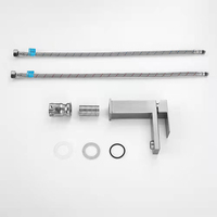 Modern Minimalist SUS304 Stainless Steel Basin Faucet Lead Free Brushed Single Handle Basin Mixer Tap Hot Cold Water