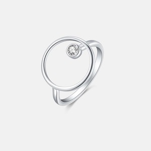 FUAMAY Hot Selling Fine Pure Silver Jewelry Adjustable Luxury <strong>Ring</strong> S925 Geometric 15mm Halo Circle <strong>Rings</strong> for WomenEngagement - Product Image 1