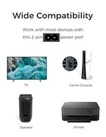 Câble d'alimentation CA 2 broches de haute qualité avec cuivre pur et PVC pour remplacement universel mâle-femelle pour PS5/PS4/Slim Xbox Series S