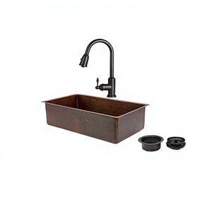 Évier en cuivre au design tendance, taille personnalisée, forme rectangulaire, pour cuisine et salle de bain, du fabricant Home Arts - Product Image 1