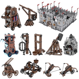 MOC Castillo Fortaleza León: <span class=keywords><strong>Torre</strong></span> Modular y <span class=keywords><strong>Torre</strong></span> de Esquina - Juguete de Construcción de Escena Militar <span class=keywords><strong>Medieval</strong></span> de Plástico - Product Image 1