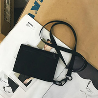 Dompet Pendek Unisex Fashion dengan Lapisan Nilon, Resleting Hasp, Dompet Koin Kanvas, Tali Selempang untuk Remaja, Tempat Kartu Kredit dan ID