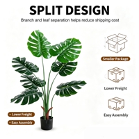 Plantes artificielles en plastique Monstera en gros pour la décoration intérieure et extérieure, décoration de Pâques pour la maison