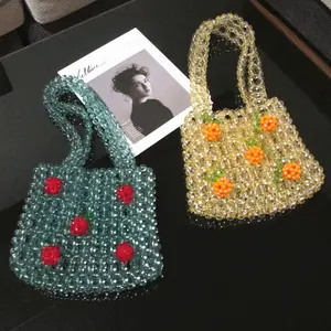 रचनात्मक कोरियाई शैली हस्तनिर्मित मनका बैग बैग शाम मोती मनके बैग