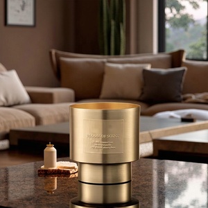 เทียนหอมแบบทำจากไม้ไส้ตะเกียงทำจากโลหะสีทองทำจากถั่วเหลืองแท่งเทียนหอมของขวัญแต่งงานแบบสั่งทำ - Product Image 5