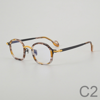 Gafas clásicas de titanio de dos colores, venta al por mayor, monturas de gafas ópticas para mujer, logotipo personalizado, acetato, ordenador, marcos de luz anti-azul