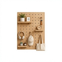 Panneau perforé rectangulaire en bois multifonctionnel, organisateur mural, étagère de rangement murale, panneau d'affichage modulaire design nuage, studio d'art