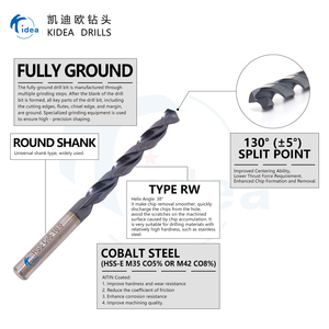Kidea Tools Premium HSS сверла с наконечником 135 ° долговечны для мощного бурения
