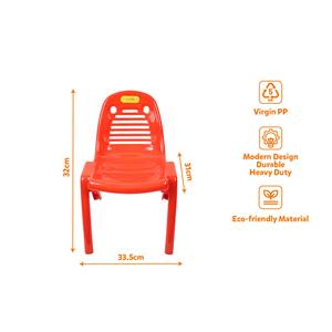 Silla Escolar Apilable de PP Resistente para Niños Pequeños con Patas Cónicas, Diseño Minimalista para Uso Comercial en Apartamentos y Aulas - Product Image 3