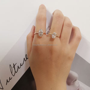 Чистый, 14K, покрыто настоящим золотом кольцо с солитерами камень 1ct 2ct 3ct Муассанит кольца для свадьбы, помолвки, хорошее ювелирное изделие, кольца - Product Image 6