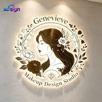 Enseigne lumineuse LED acrylique personnalisée 3D avec cadre en acier inoxydable IP65, idéale pour la décoration murale des entrées de commerces, bars et bâtiments résidentiels