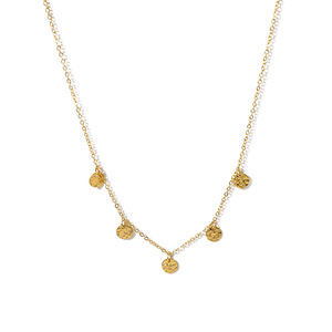 Collier en acier inoxydable plaqué or 18 carats avec pendentif multi-rond de style simple pour cadeau femme - Product Image 1