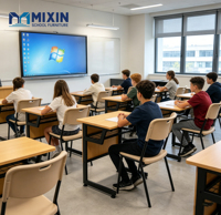 Conjunto de Muebles Escolares para Primaria y Secundaria en Filipinas, Escritorio y Silla para Estudiantes con Tablero de Madera y Estructura Metálica