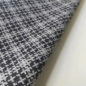 <span class=keywords><strong>Tissu</strong></span> jacquard en tricot de tweed fantaisie à carreaux <span class=keywords><strong>noir</strong></span> <span class=keywords><strong>et</strong></span> <span class=keywords><strong>blanc</strong></span> moderne personnalisé 100% polyester pour vestes pour femmes - Product Image 6