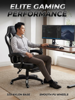 Chaise de jeu en cuir AOR, chaise de bureau, chaise de cybercafé, design ergonomique industriel, base pivotante, inclinable et réglable, pour chambre à coucher