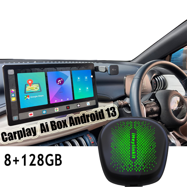 IHeylinkit CP-608 Ultra Android 13 Carplay Ai Box QCOM 8+128GB Supports North America 4G