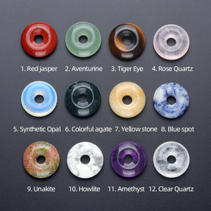 Jingfa - Collar de Cristal con Colgante de Donut de 30 mm, Cuerda Ajustable, Cristal de Chakra, Amuleto de la Suerte - Product Image 2