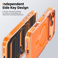 Coque Magnétique Antichoc Transparente pour iPhone 17 16 15 avec Protection Métallique de l'Objectif, Dos Rigide Brillant en PC, Compatible Charge Sans Fil