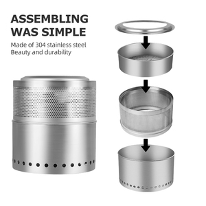 Homful Ngoài Trời Cắm Trại Lửa Hố Đốt Gỗ Ngoài Trời Thép Không Gỉ Xách Tay Lửa Hố Cắm Trại Gỗ Bếp - Product Image 2