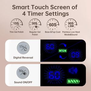 Lampe UV LED rechargeable haute puissance 126W 365nm pour le séchage des ongles, lampe de séchage pour salon et usage domestique, sécheuse UV pour gel à ongles - Product Image 2