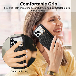 Portefeuille de luxe en cuir motif téléphone portable pour <span class=keywords><strong>iphone</strong></span> 17promax 16 15/14/13 sac à cartes lanière à bandoulière - Product Image 5