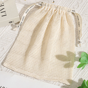 Xà phòng net lưới túi tắm rửa công cụ cơ thể làm sạch bong bóng Helper Lưới Sâu làm sạch tinh tế dây rút bông Net lưới Pouch - Product Image 2