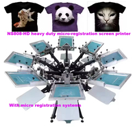 Machine à sérigraphie textile rotative pour t-shirts, ensemble complet de 8 couleurs, 8 stations, manuel, bricolage, ensemble complet