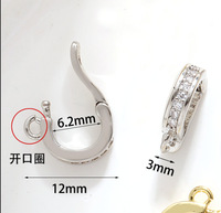 Fermoirs en zircon en gros pour la fabrication de bijoux, composants de colliers et bracelets DIY, accessoires de fermoirs métalliques