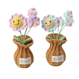 Maceta de Flores de Ganchillo Hecha a Mano de Alta Calidad, Mini Bonsái de Lirio del Valle para Plantas Decorativas del Hogar, para Navidad, Graduación, Pascua - Product Image 5