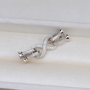 Wenchi Plata S925, Accesorio DIY en Forma de 8, de Doble Capa y 2 Filas, para Collar, Cadena para Suéter y Hebilla para Sombrero - Componentes para Joyería - Product Image 1