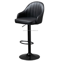 Chaises de bar modernes réglables confortables avec coussin faciles à nettoyer dossier haut accoudoirs en PU tabourets de bar durables pour îlot de cuisine