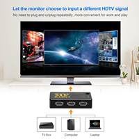 Conmutador de Video 3 a 1 4K Ultra HD, Selector de Video HDTV Manual de 3 Puertos, Conexión Plug and Play, Puerto de Alimentación DC5V