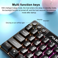 AULA F3061 Mini clavier mécanique rétroéclairé RVB filaire à 64 touches avec sensation mécanique