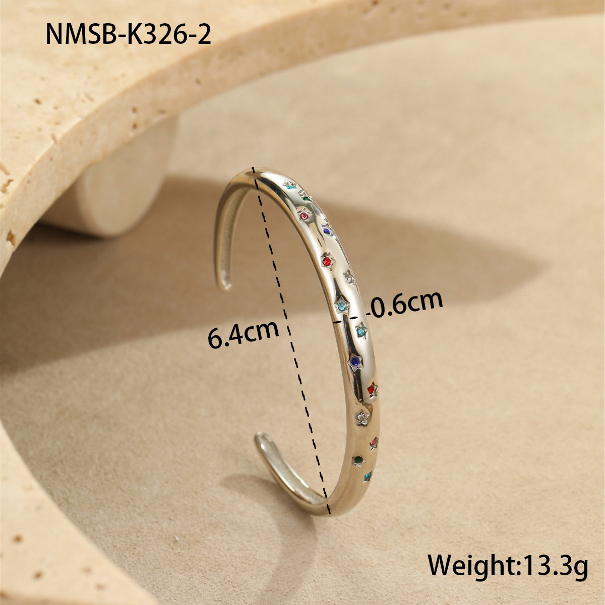 NMSB-K326-2 steel color diamond bracelet