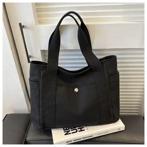 Custom Cartoon Print <b>Large</b> Capacity Casual Reusable Canvas Tote Shoulder <b>Bag</b> with Pocket for Shopping & <b>Beach</b> Use - Product Image 1