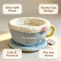 Lit pour chat en polaire corail, luxueux, mignon, motif dessin animé, doux, écologique, confortable et protecteur, pour chats d'intérieur