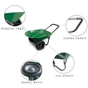 Carrello da giardino per carichi pesanti <span class=keywords><strong>2</strong></span> carriola per pneumatici carriola per vassoio in plastica carriola