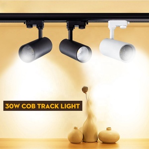Projecteurs <span class=keywords><strong>LED</strong></span> sur <span class=keywords><strong>rail</strong></span> 45W COB, éclairage commercial moderne noir et <span class=keywords><strong>blanc</strong></span>, 2 fils, 3 fils, 4 fils - Product Image 4